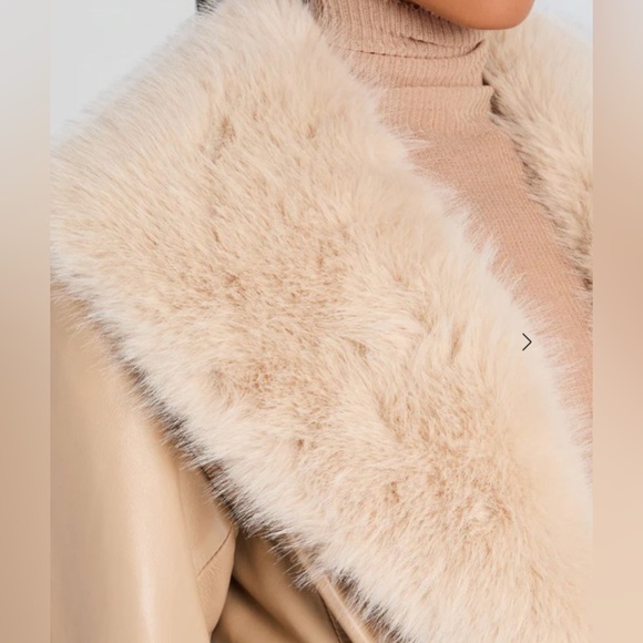 CURRENT SEASON NEW Retrofete Kieran leather long coat in latte - Picture 4 of 12